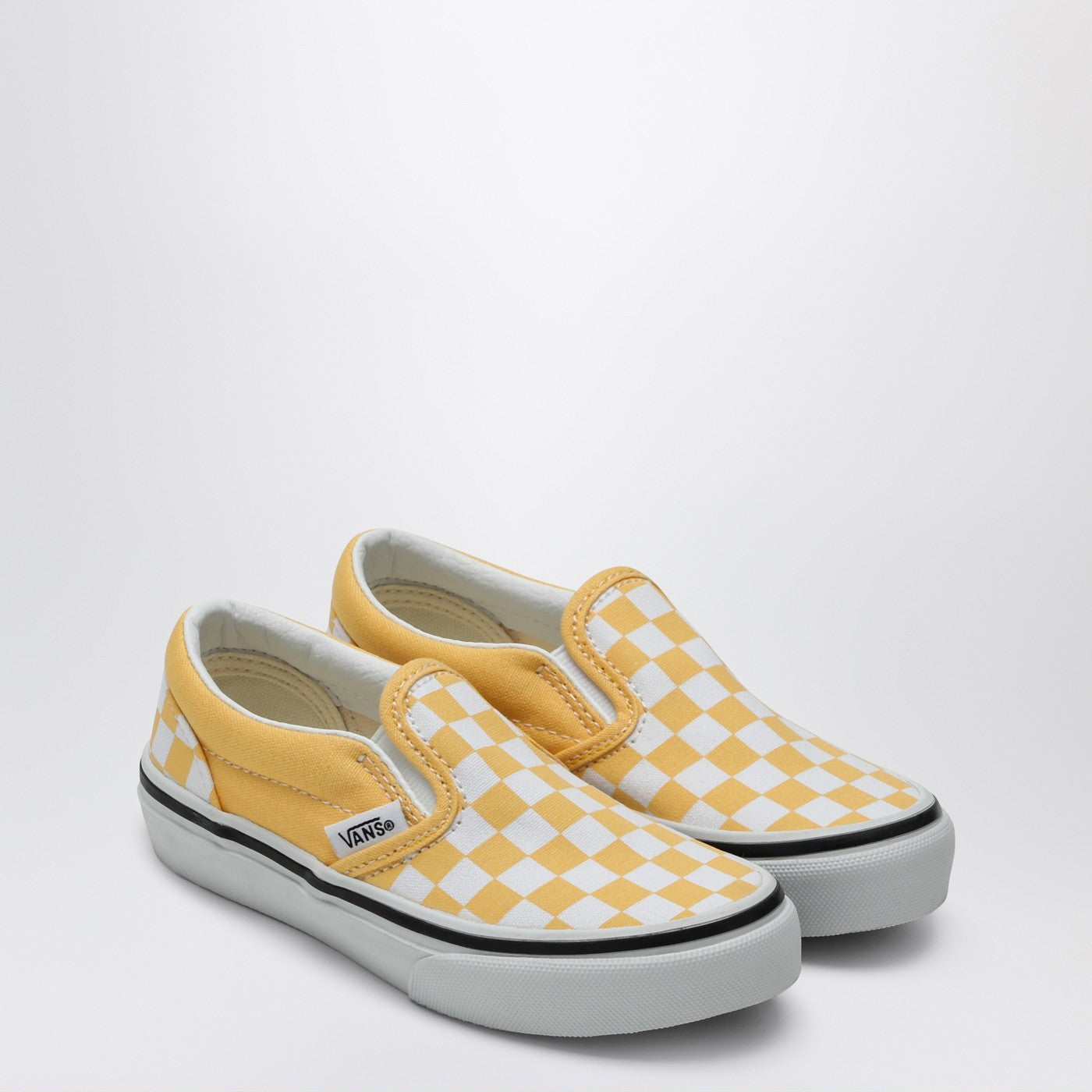 VANS Sneakers Slip-on bianca/gialla con motivo Check, view 2