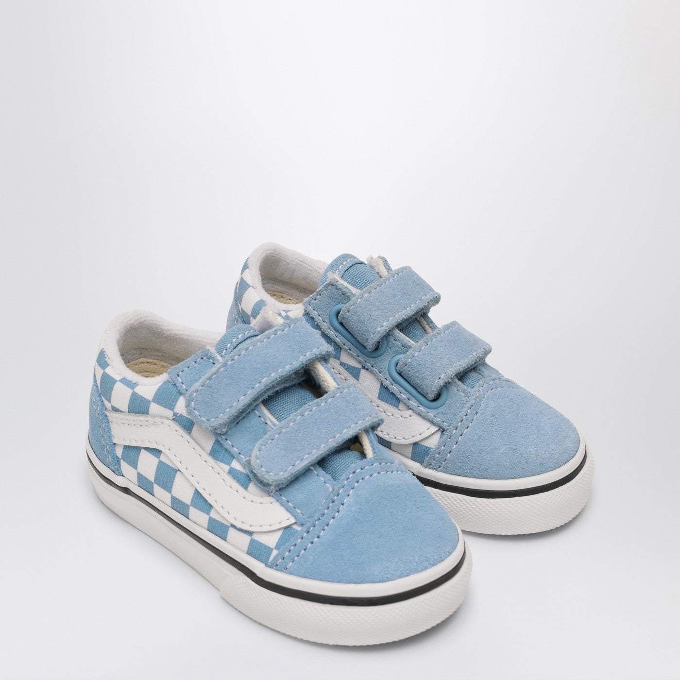 VANS Sneakers Old Skool bianca/azzurra con motivo Check, view 2