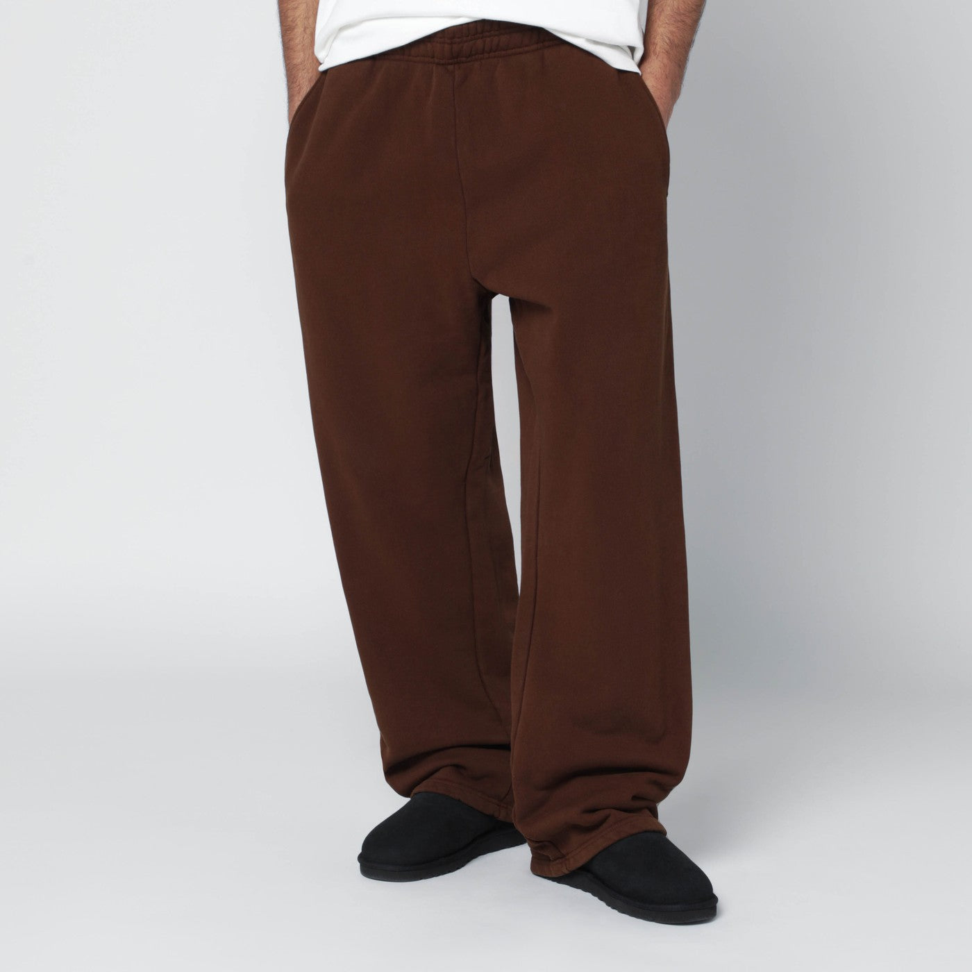 Entire Studios Pantalone jogging marrone scuro in cotone