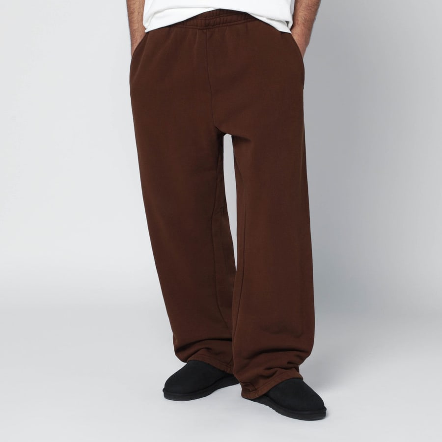 Entire Studios Pantalone jogging marrone scuro in cotone