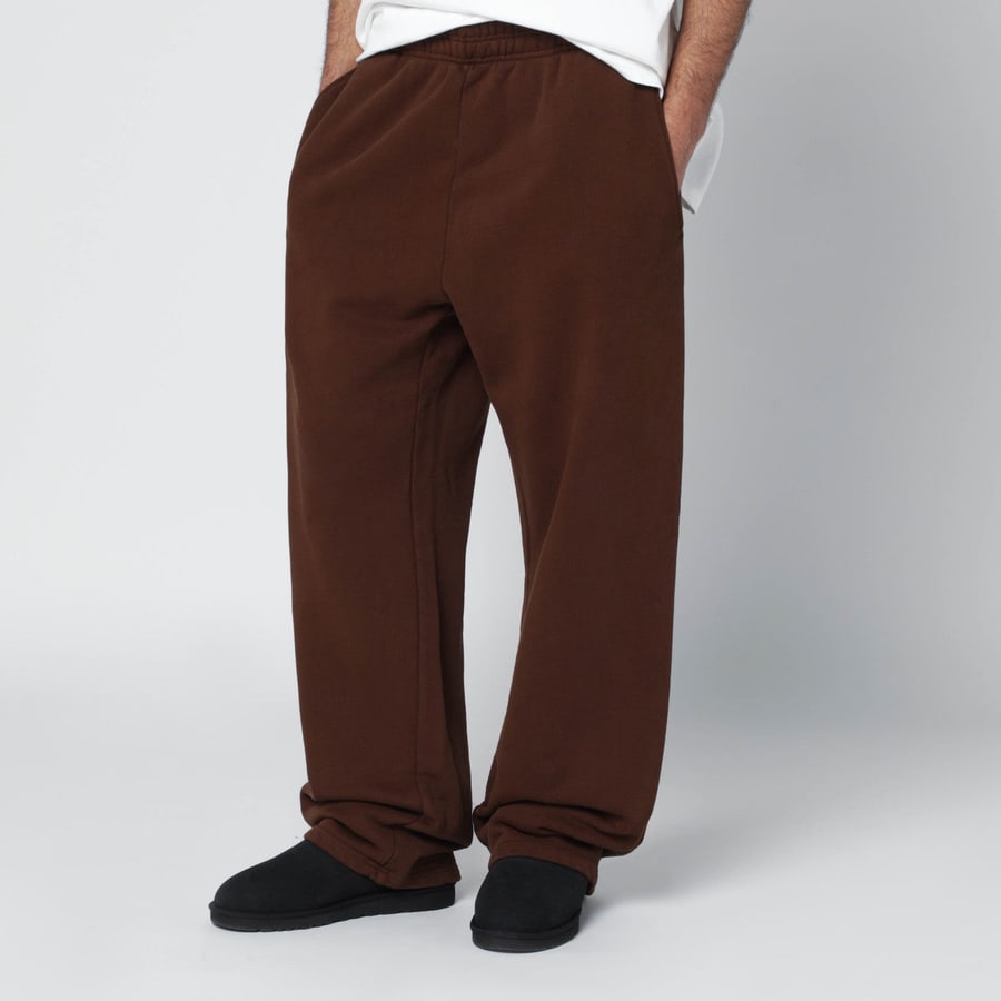 Entire Studios Pantalone jogging marrone scuro in cotone, view 3