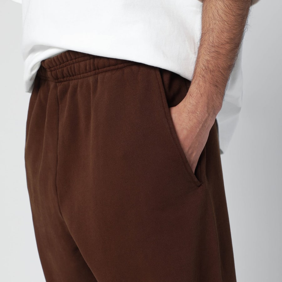 Entire Studios Pantalone jogging marrone scuro in cotone, view 5