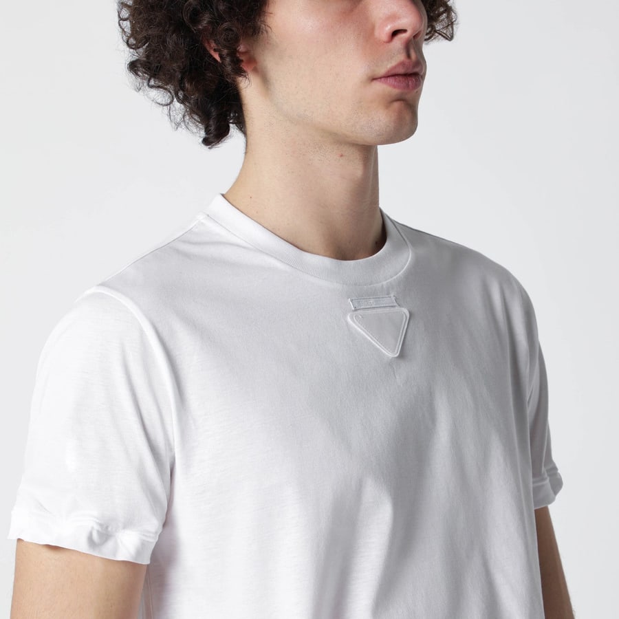 Prada T-shirt bianca in cotone, view 4