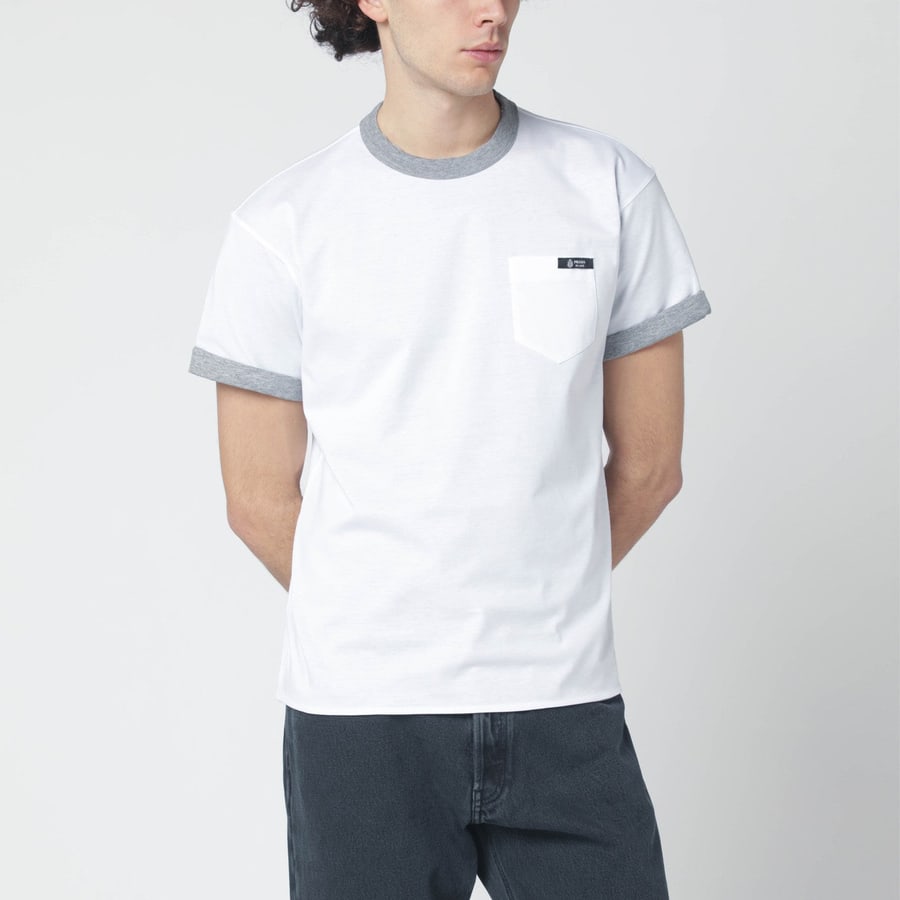 Prada T-shirt reversibile bianca/grigia in cotone