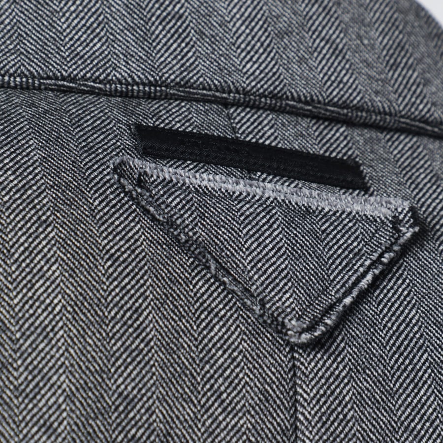 Prada Cappotto monopetto grigio in lana, view 4