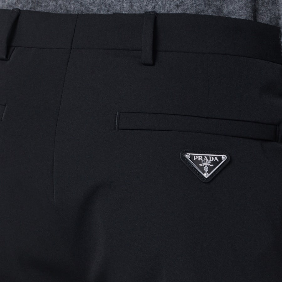 Prada Pantalone nero in tecno stretch, view 5