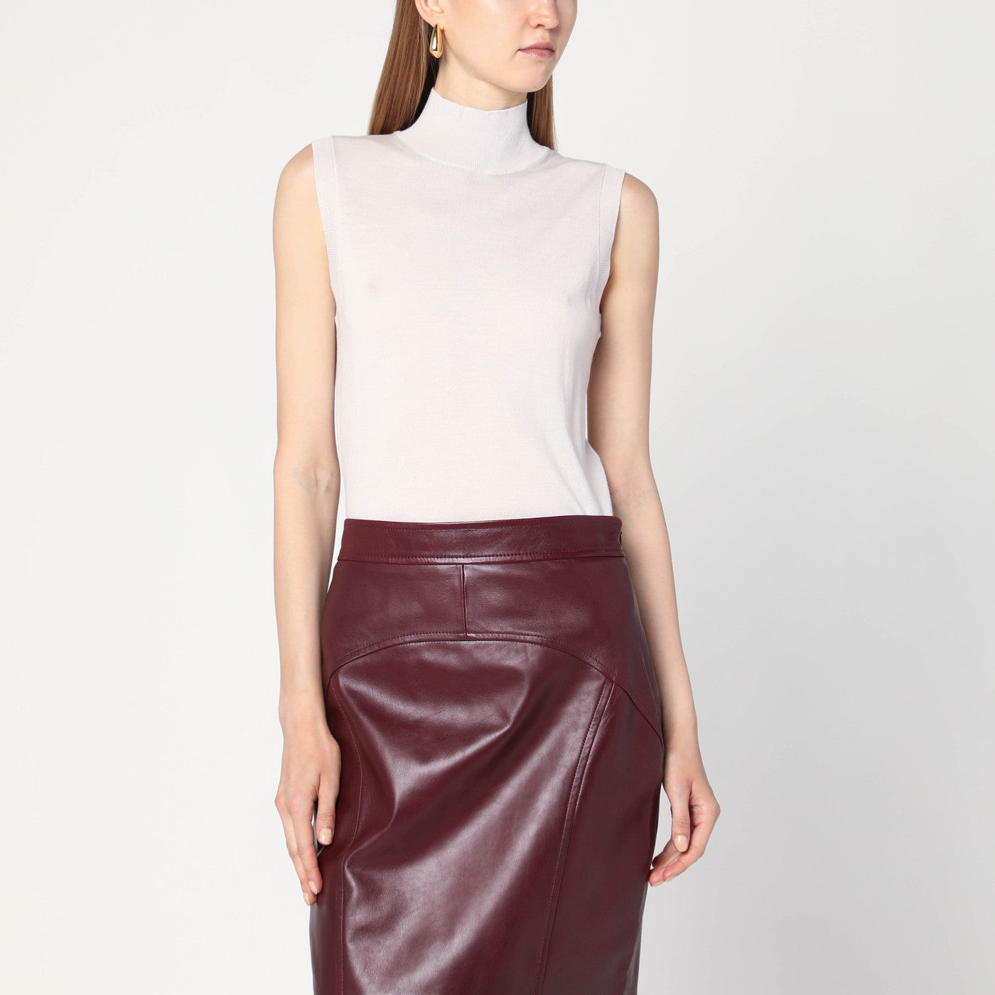 'S Max Mara Gilet dolcevita bianco in lana