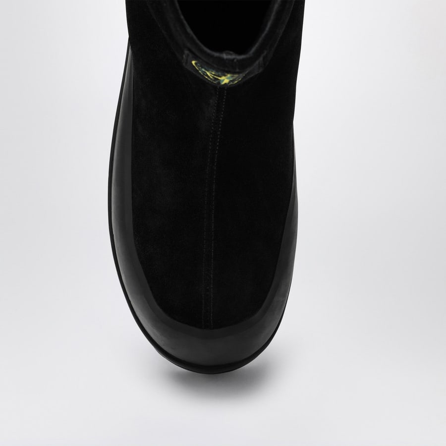 Stone Island Stivaletto nero in suede con logo, view 3