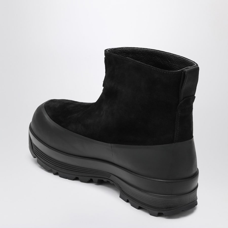 Stone Island Stivaletto nero in suede con logo, view 4
