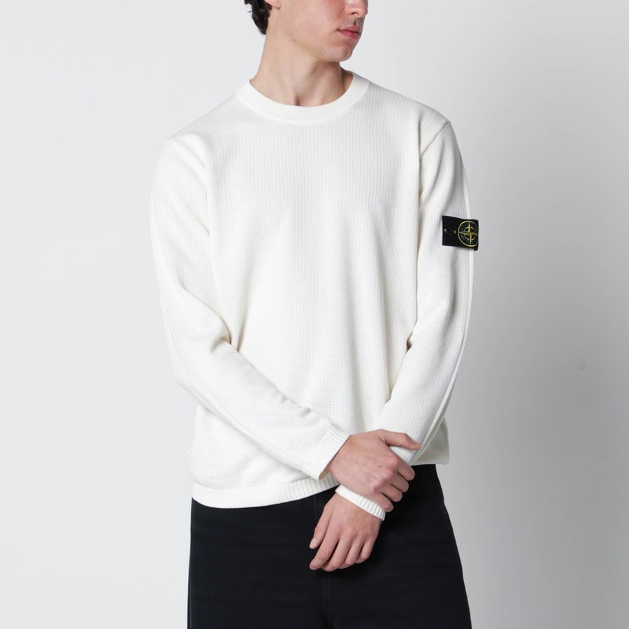 Stone Island Maglione avorio con vestibilità loose