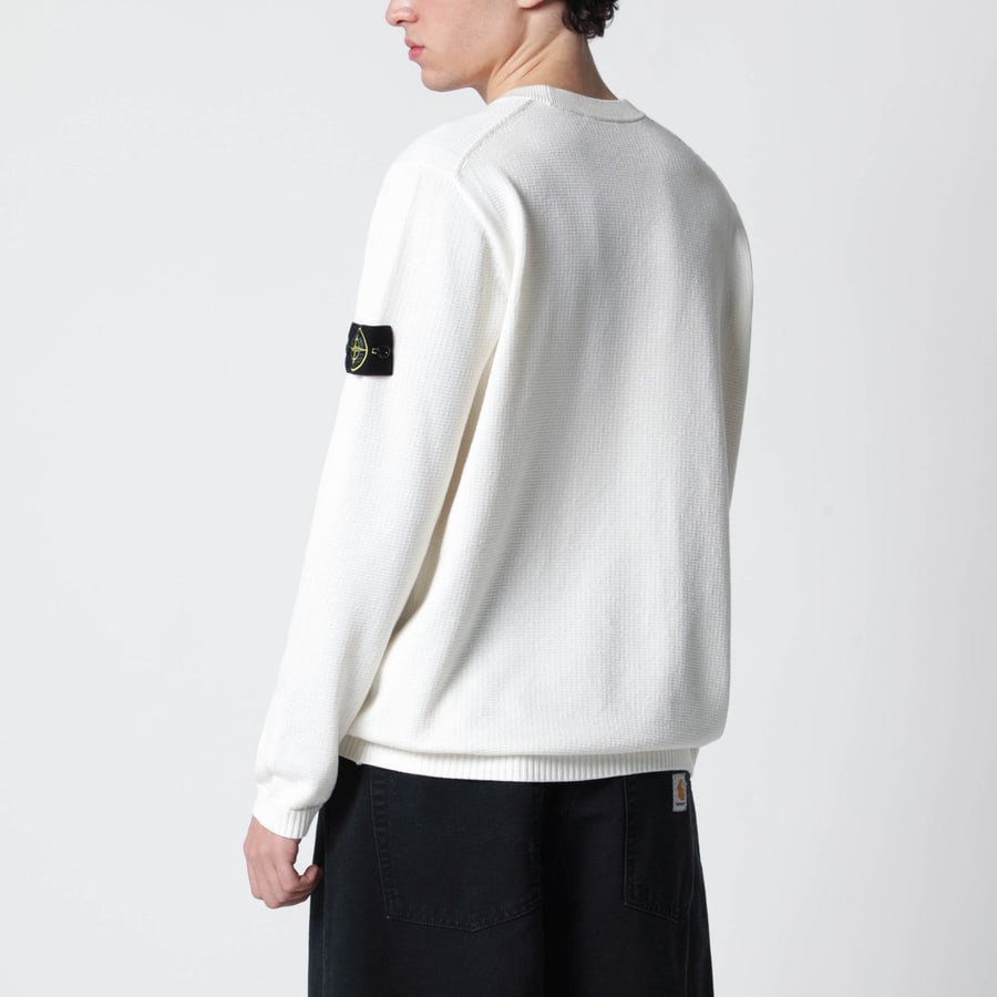 Stone Island Maglione avorio con vestibilità loose, view 3