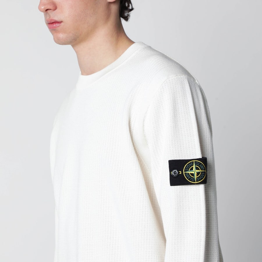 Stone Island Maglione avorio con vestibilità loose, view 4