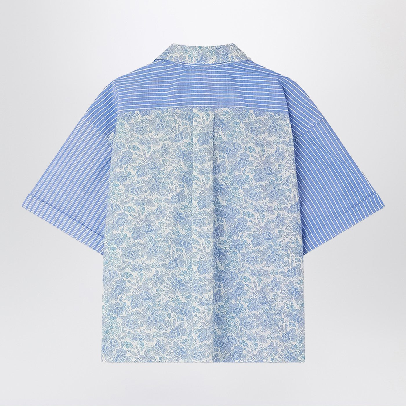 BONPOINT Camicia patchwork Elyas azzurra, view 2