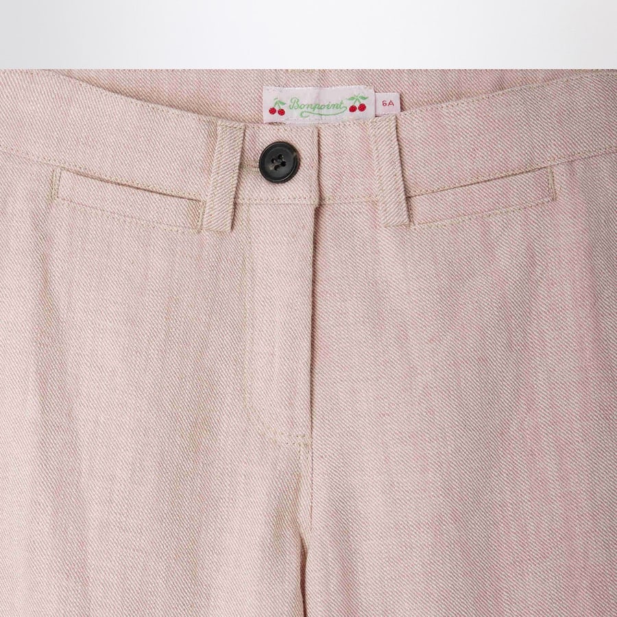 BONPOINT Pantalone Gersande rosa in misto lino, view 3