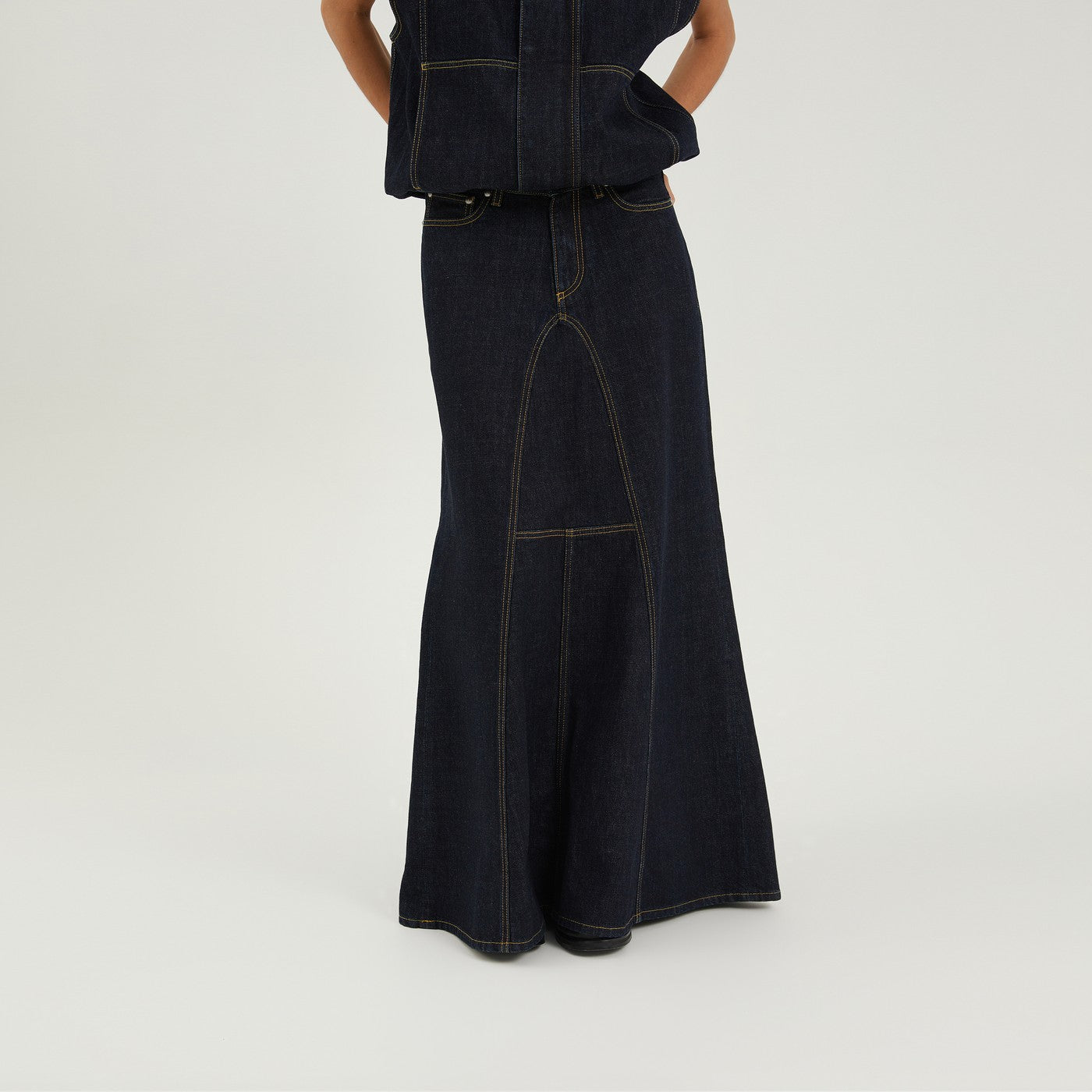 1989 STUDIO Gonna lunga in denim blu scura