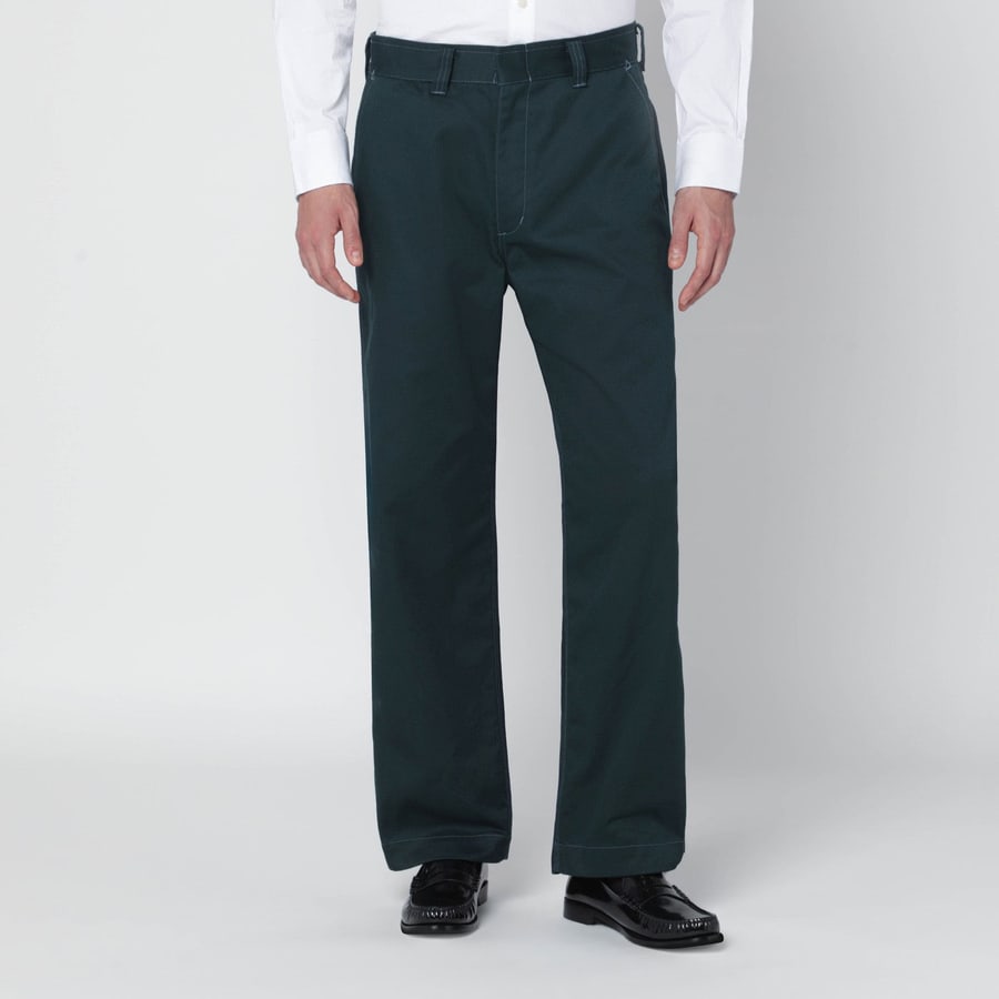 NEEDLES Pantalone verde in misto cotone