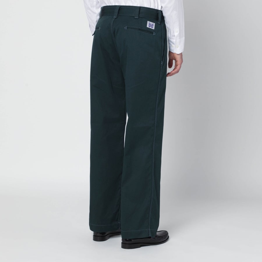 NEEDLES Pantalone verde in misto cotone, view 4