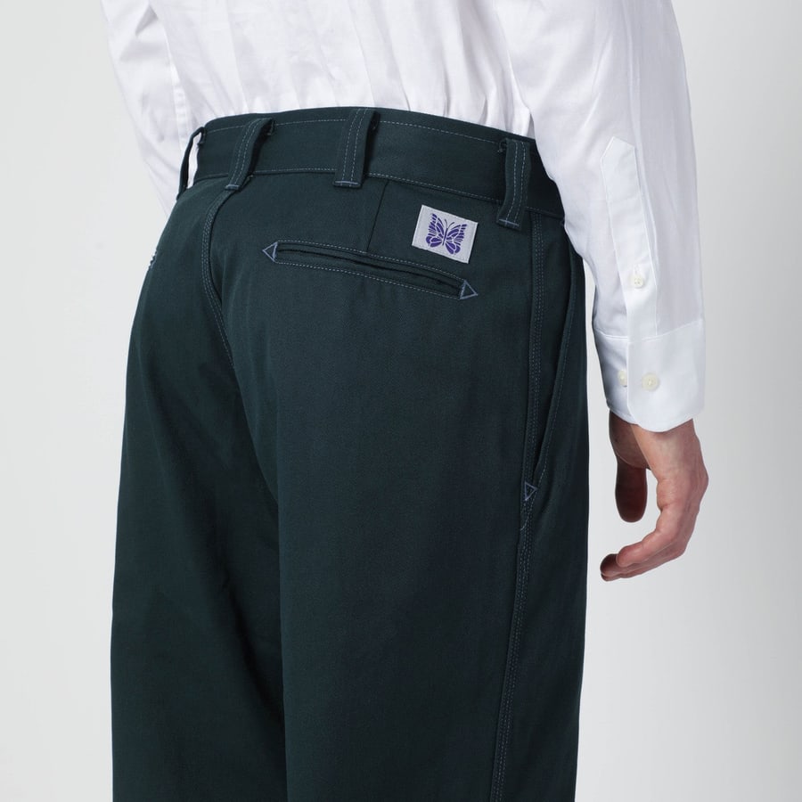 NEEDLES Pantalone verde in misto cotone, view 5