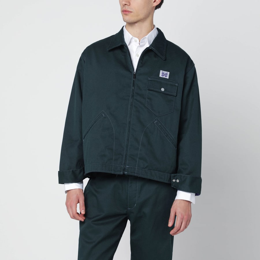 NEEDLES Giacca camicia con zip verde