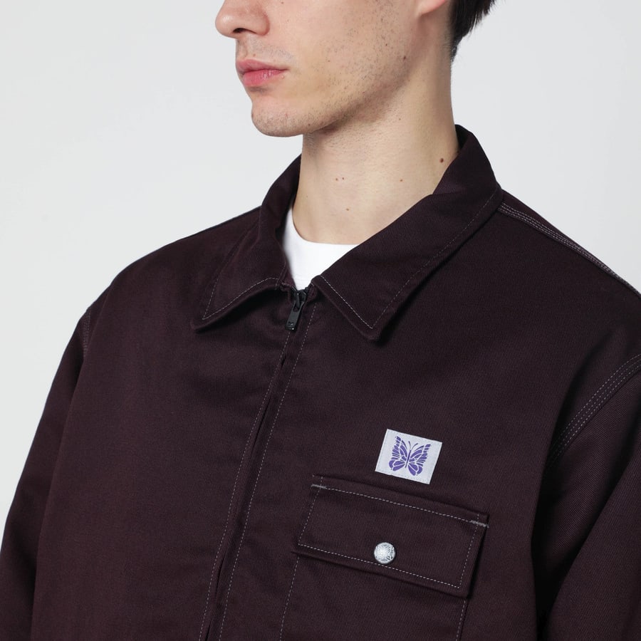 NEEDLES Giacca camicia con zip burgundy, view 4