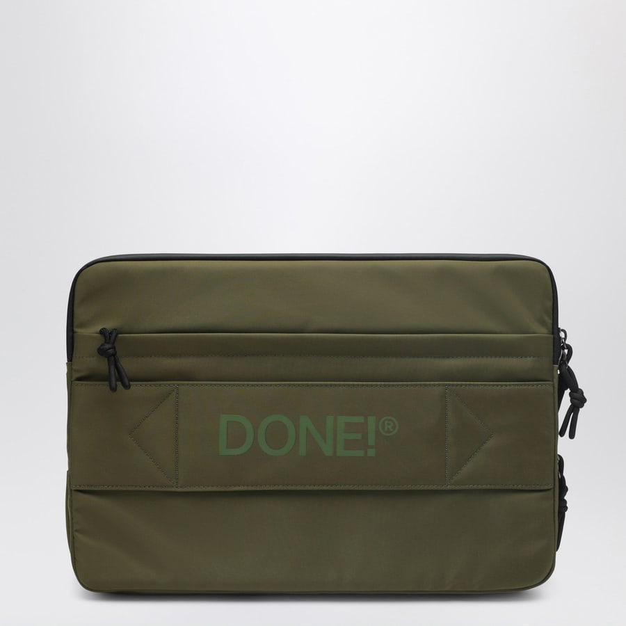 DONE! Laptop case verde in nylon, view 3