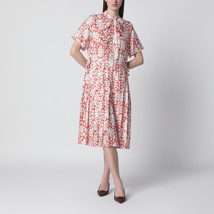 Prada Abito chemisier con motivo floreale, view 2