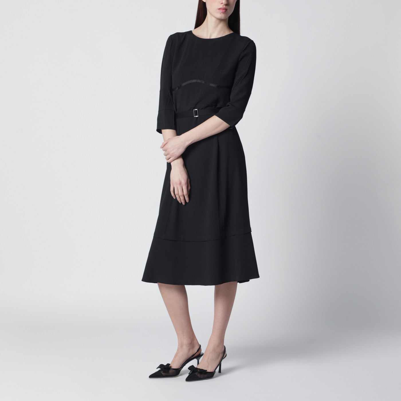 Prada Abito nero in misto seta