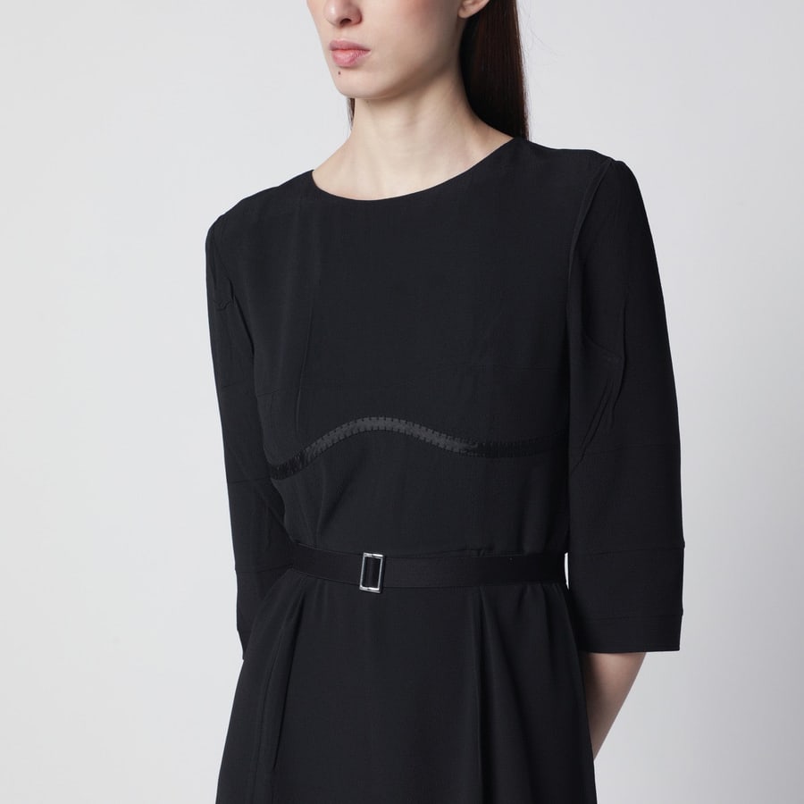 Prada Abito nero in misto seta, view 4