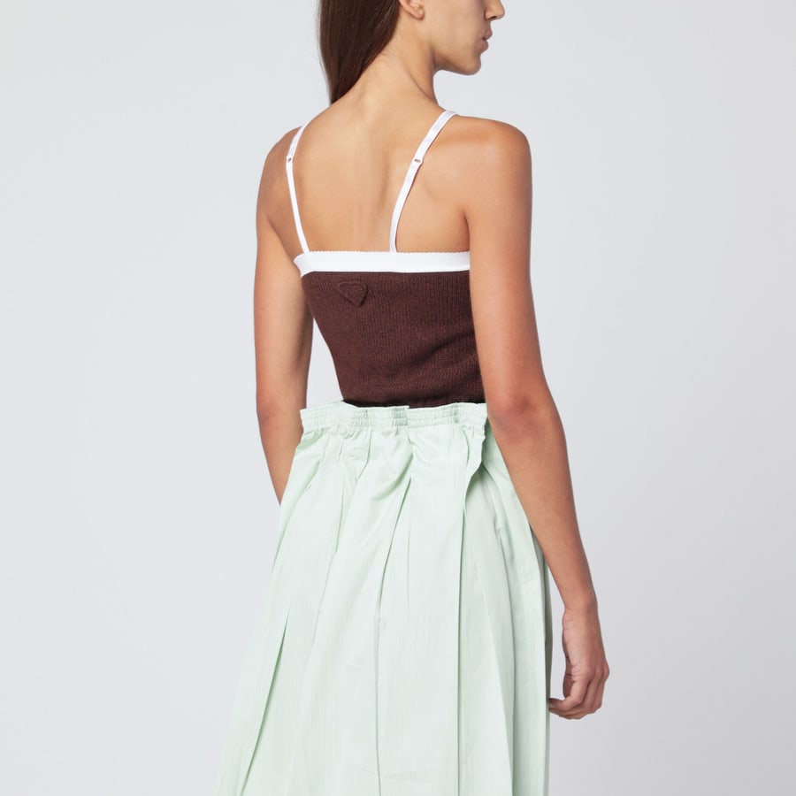 Prada Top in lana e cashmere marrone, view 3