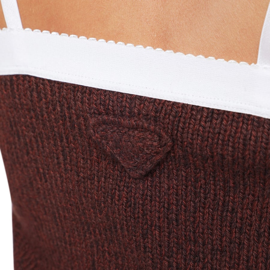 Prada Top in lana e cashmere marrone, view 4