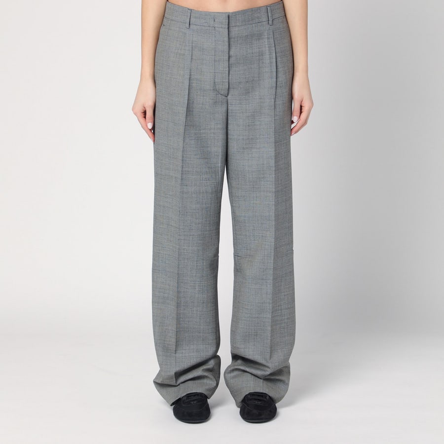 Prada Pantalone ampio grigio in lana