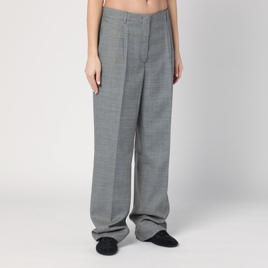 Prada Pantalone ampio grigio in lana, view 3