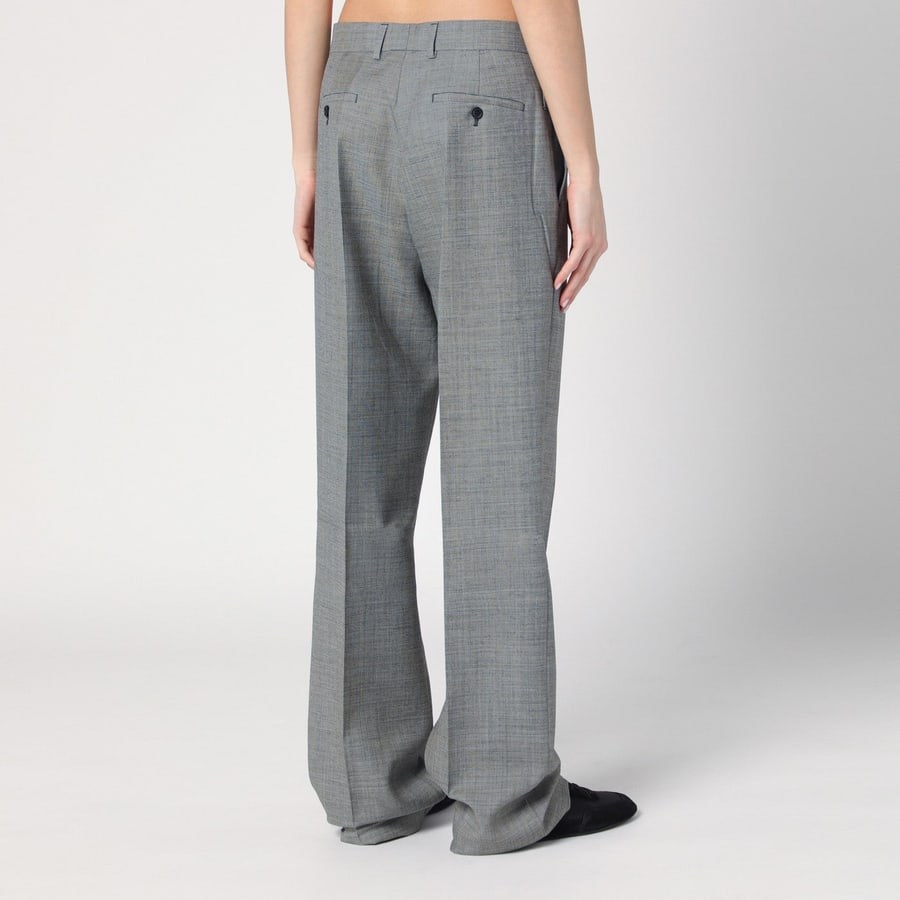 Prada Pantalone ampio grigio in lana, view 4