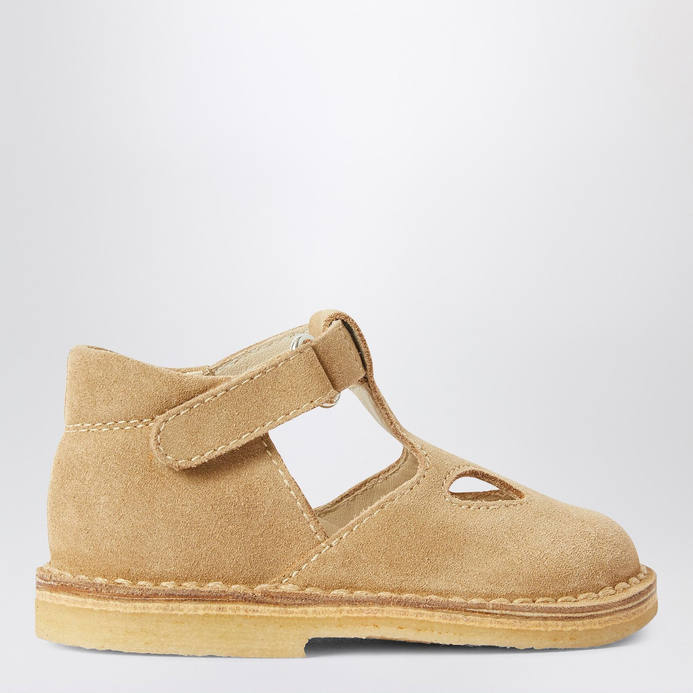 IL GUFO Sandalo alto beige con occhielli in nabuk