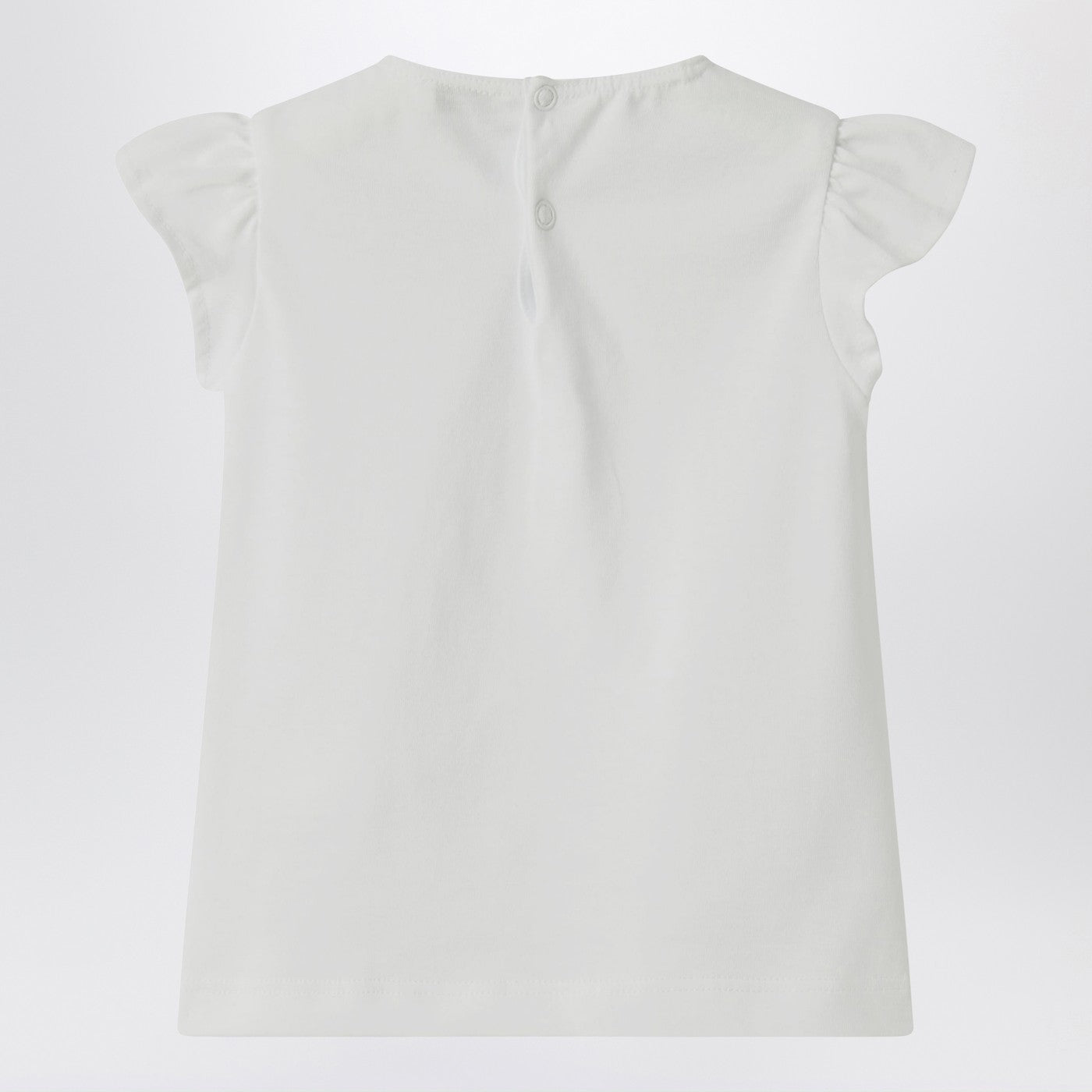 IL GUFO T-shirt bianca con maniche con volant, view 2