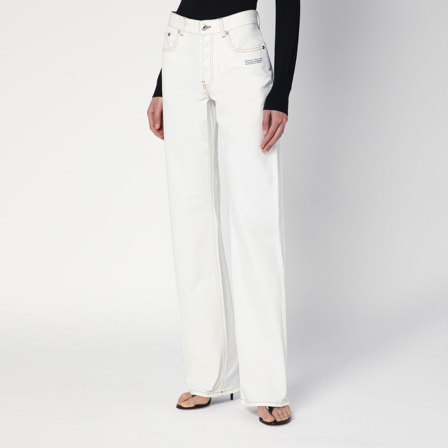 Off-White Jeans bianco in denim, view 3