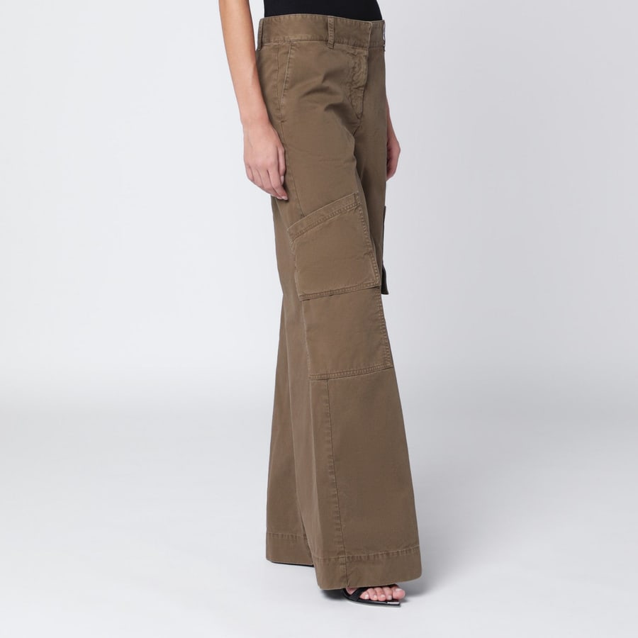 Off-White Pantalone cargo marrone in cotone, view 3