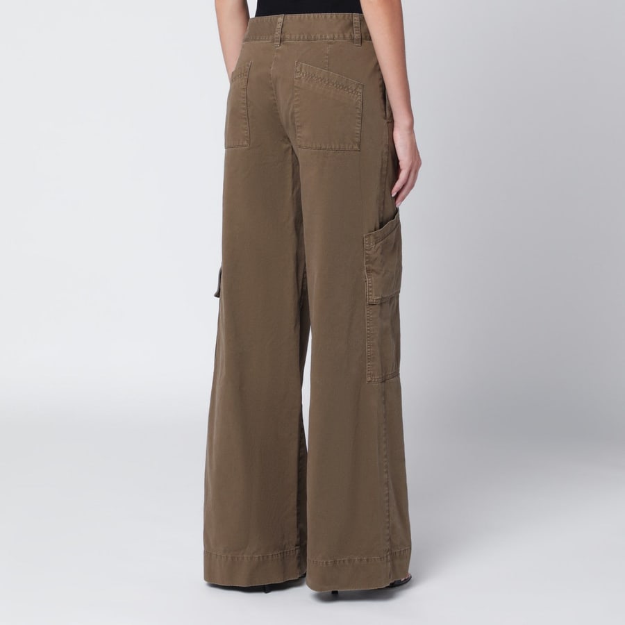 Off-White Pantalone cargo marrone in cotone, view 4