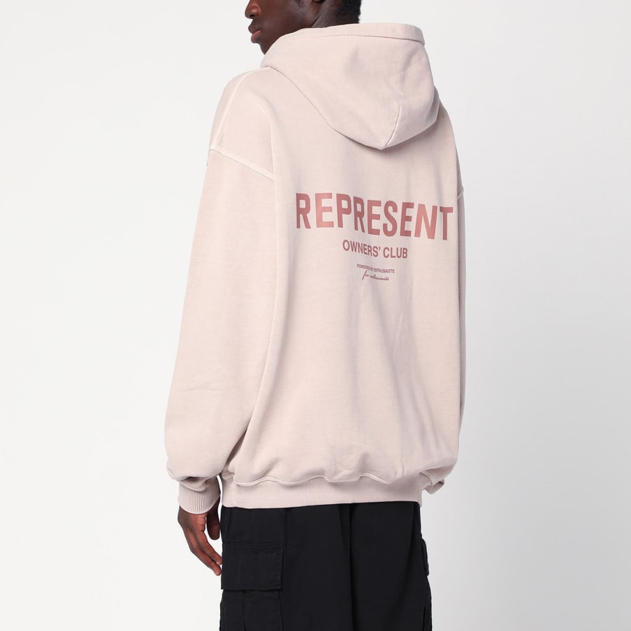 REPRESENT Felpa con cappuccio over rosa malva, view 3
