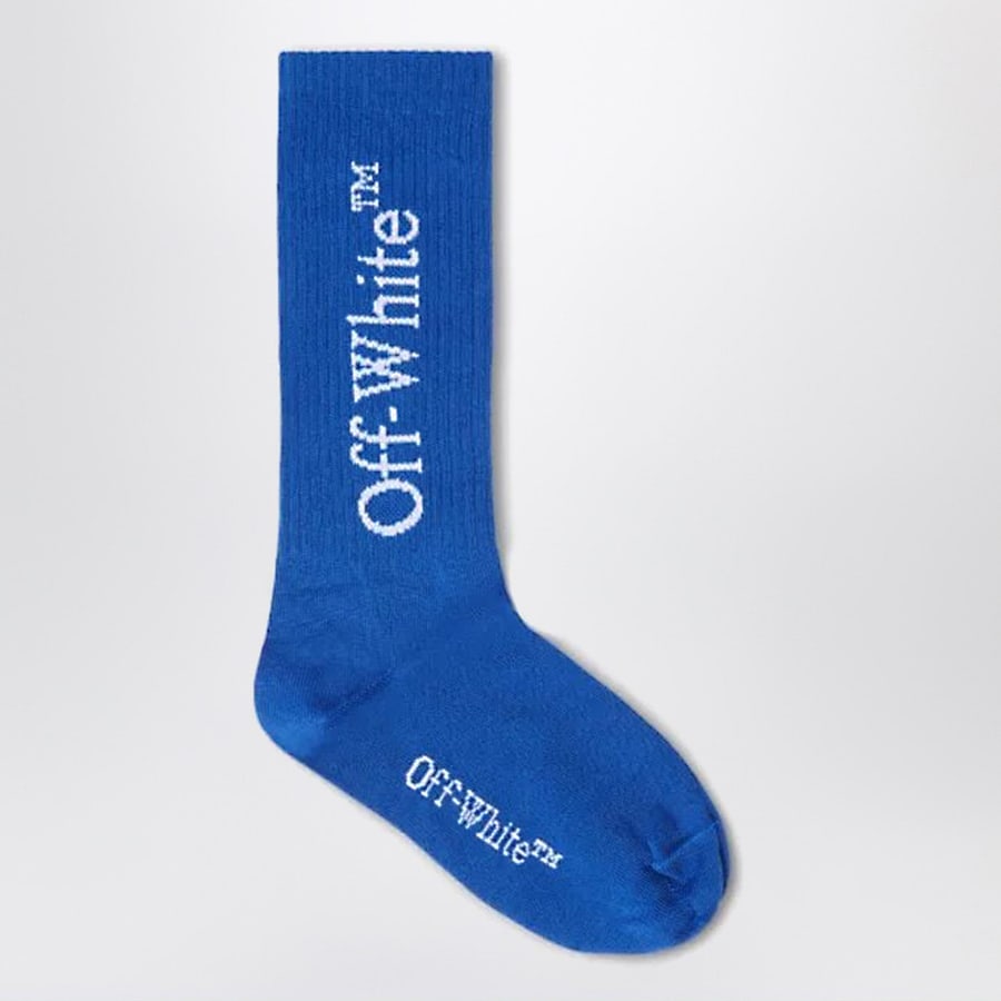 Off-White Calze blu con logo