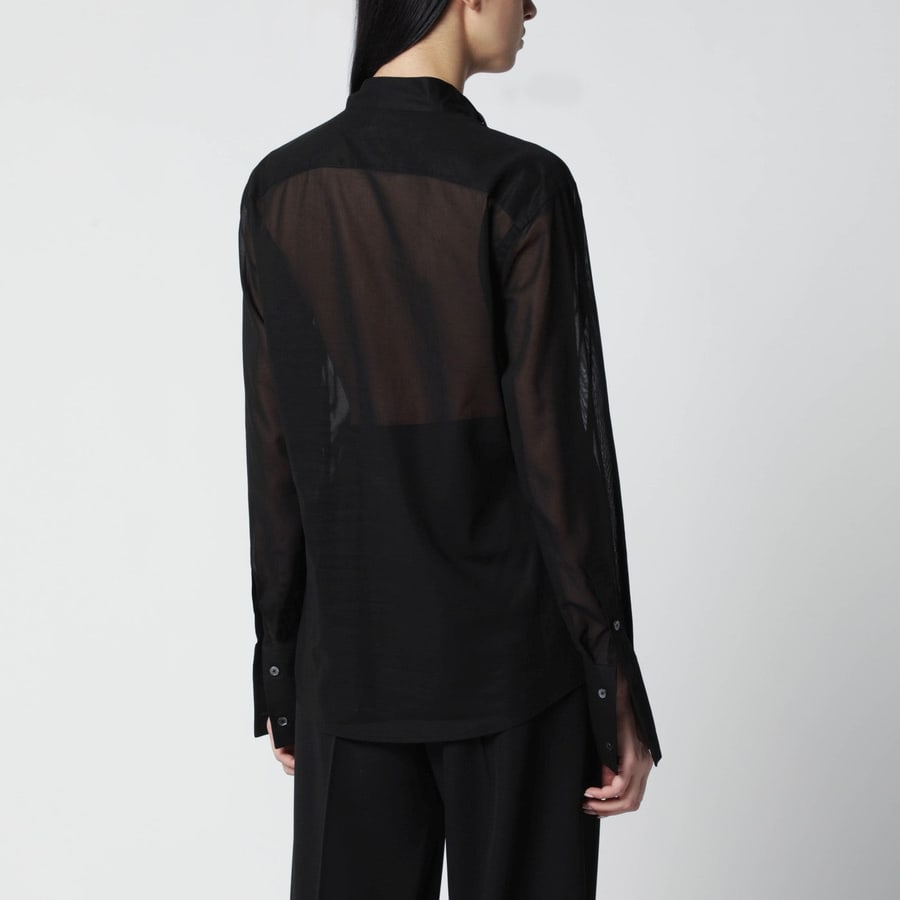 6397 Camicia nera con micro plissettatura, view 3