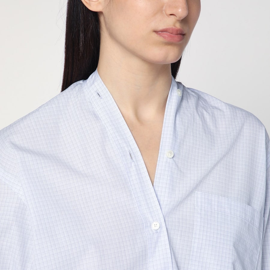 6397 Camicia azzurra a quadretti in cotone, view 4