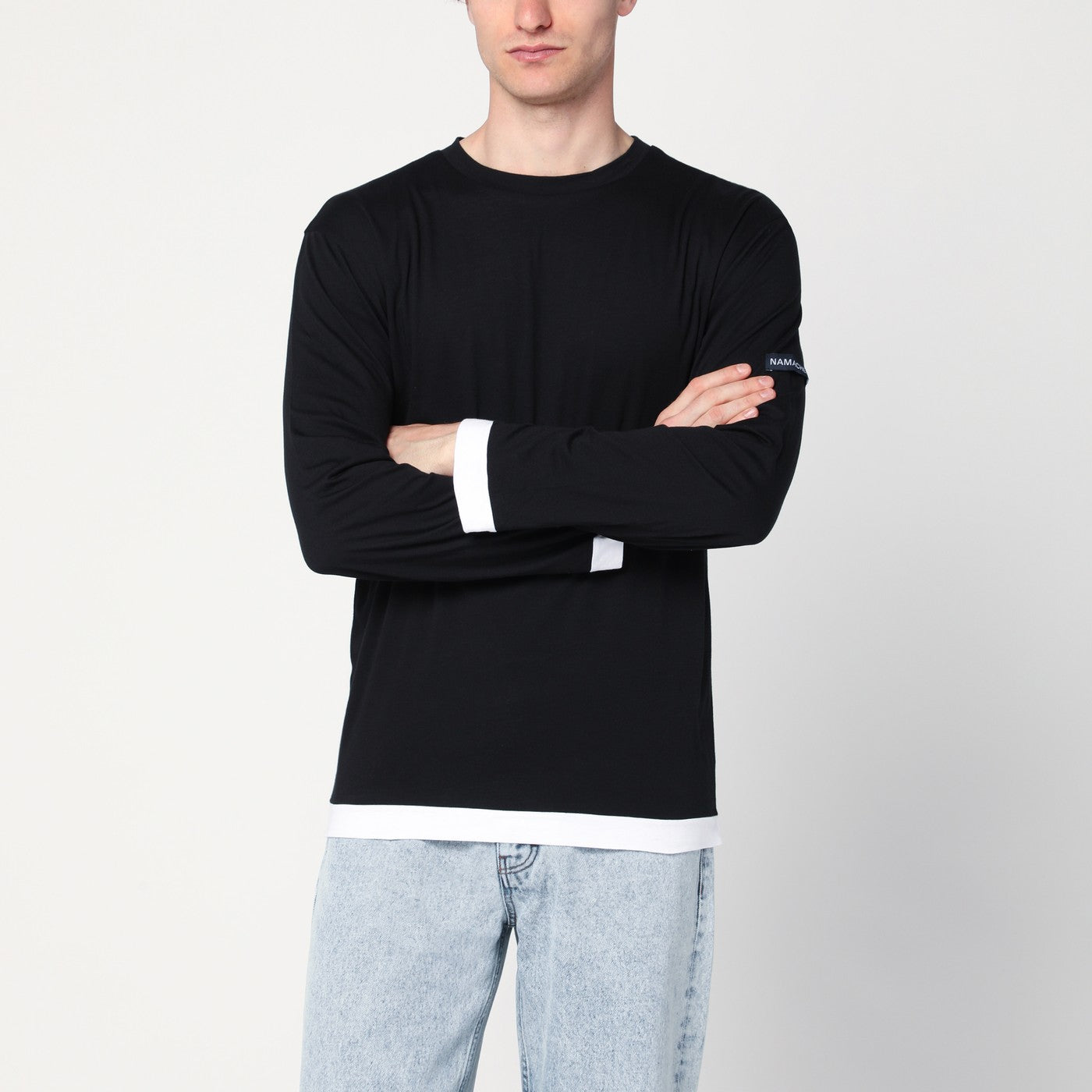 NAMACHEKO Maglia nera/bianca in cotone