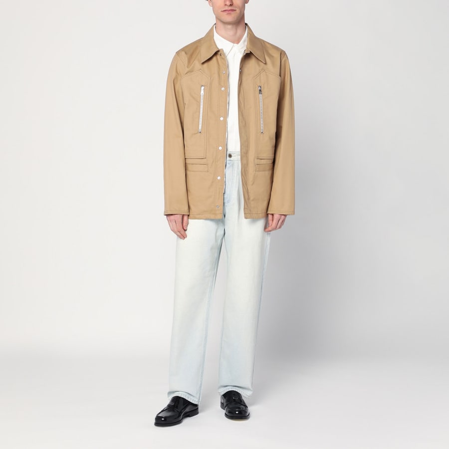 NAMACHEKO Giacca camicia beige in cotone, view 2