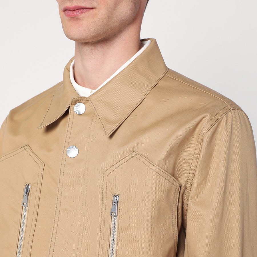 NAMACHEKO Giacca camicia beige in cotone, view 4