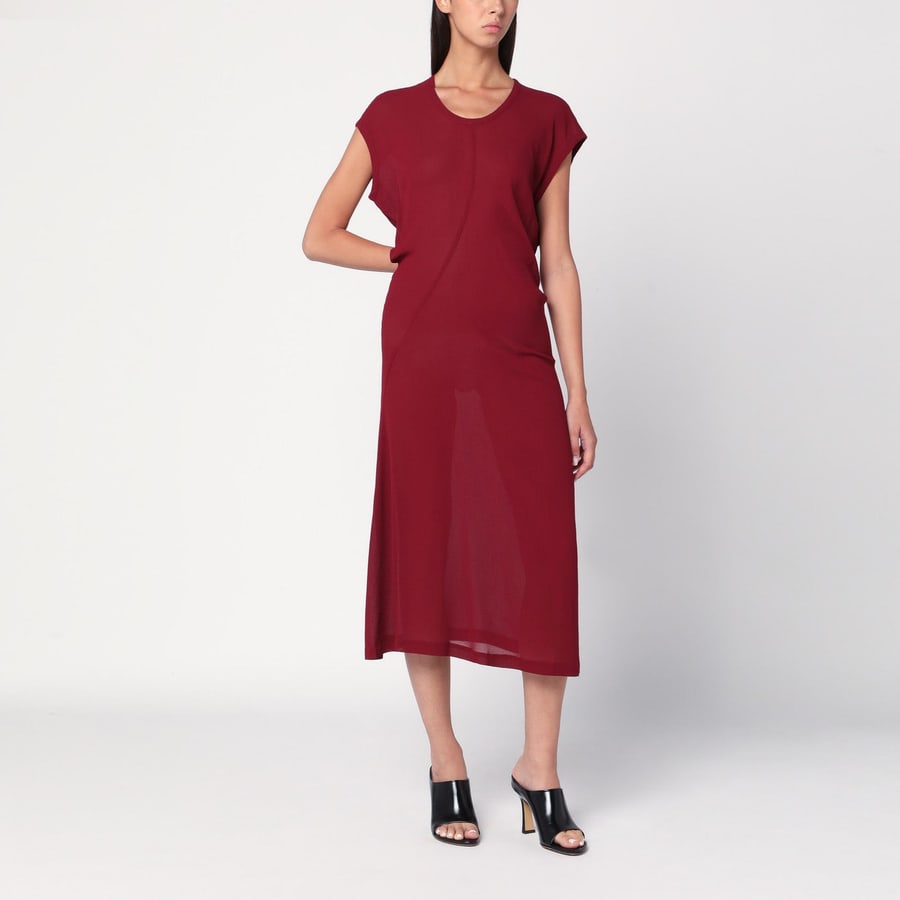 6397 Abito S-Curve bordeaux in chiffon