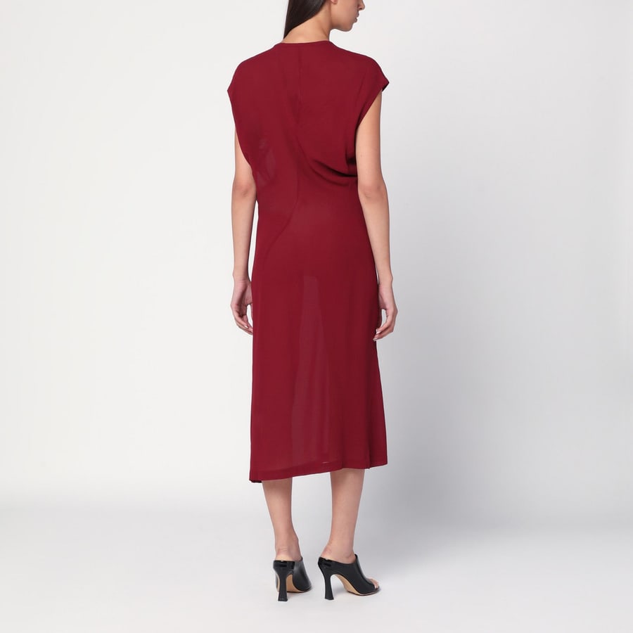 6397 Abito S-Curve bordeaux in chiffon, view 3