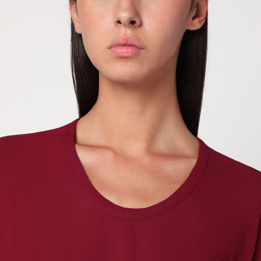 6397 Abito S-Curve bordeaux in chiffon, view 4