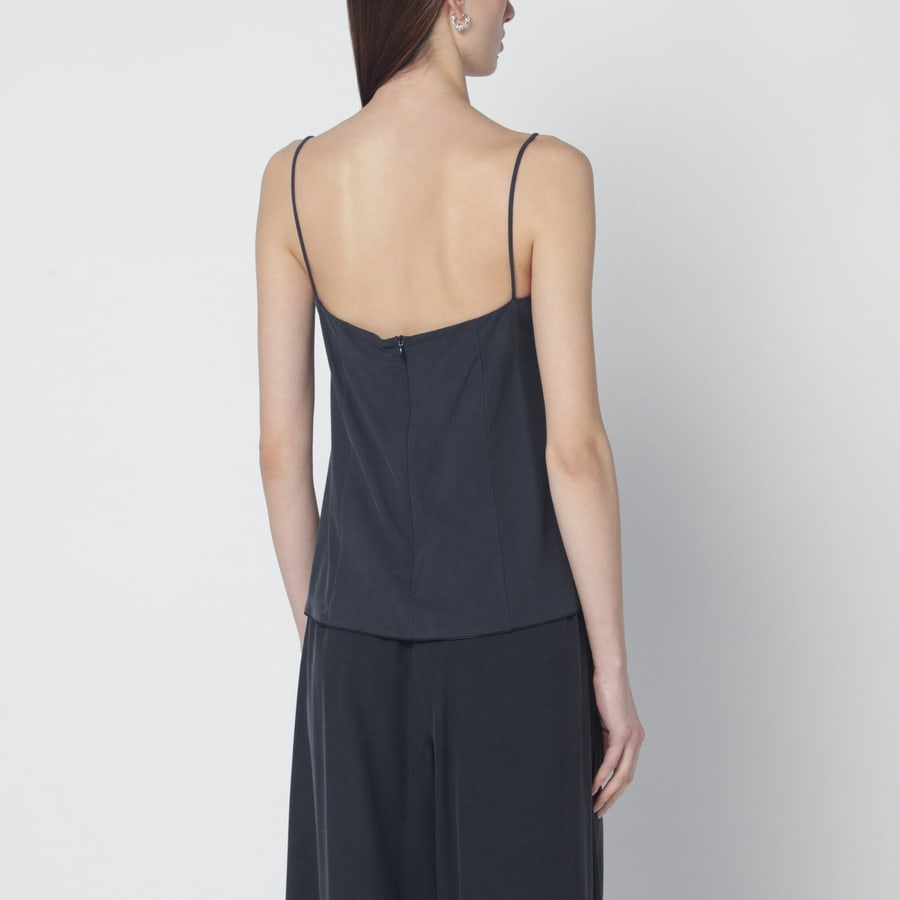 Max Mara Canotta blu in seta, view 3