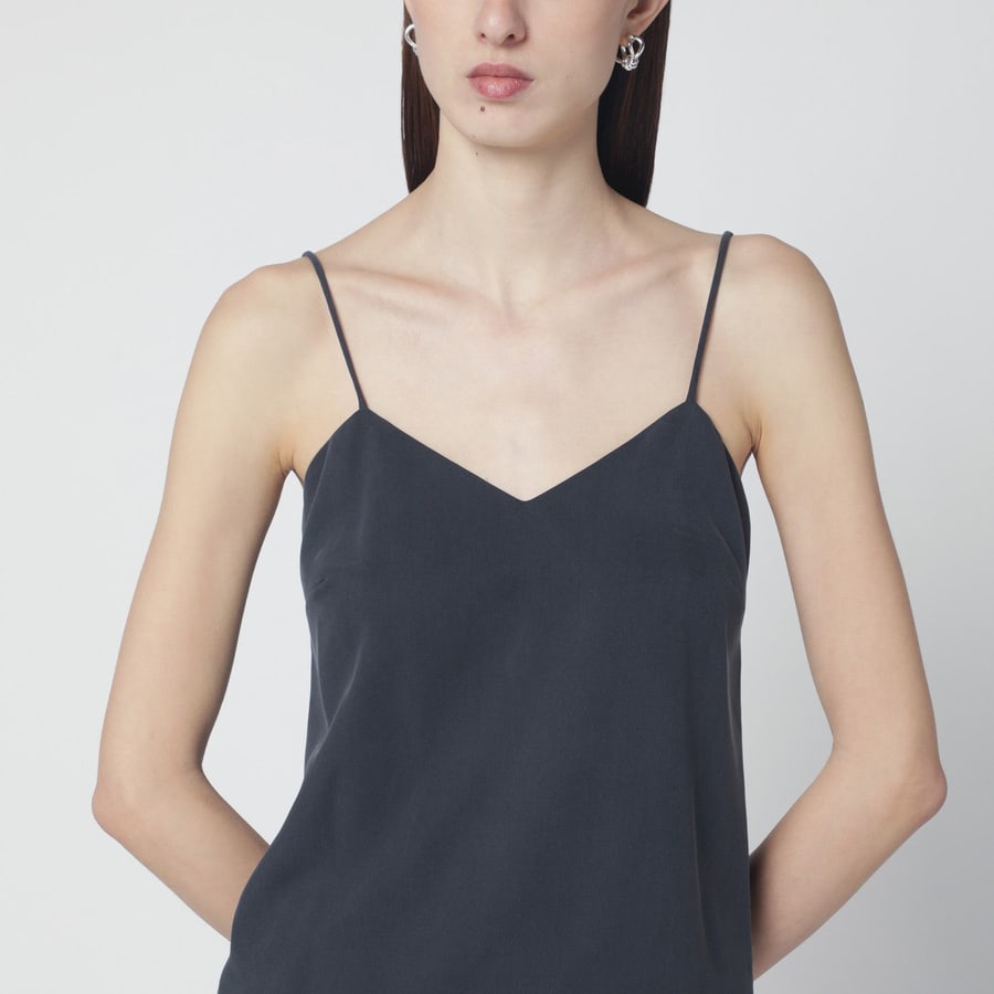 Max Mara Canotta blu in seta, view 4